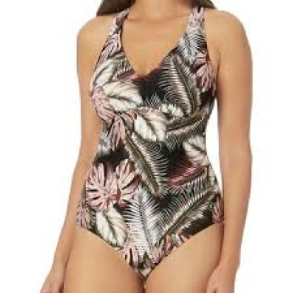 NWTS Hurley Ladies One Piece Swimsuit Tropical Print - Size Large